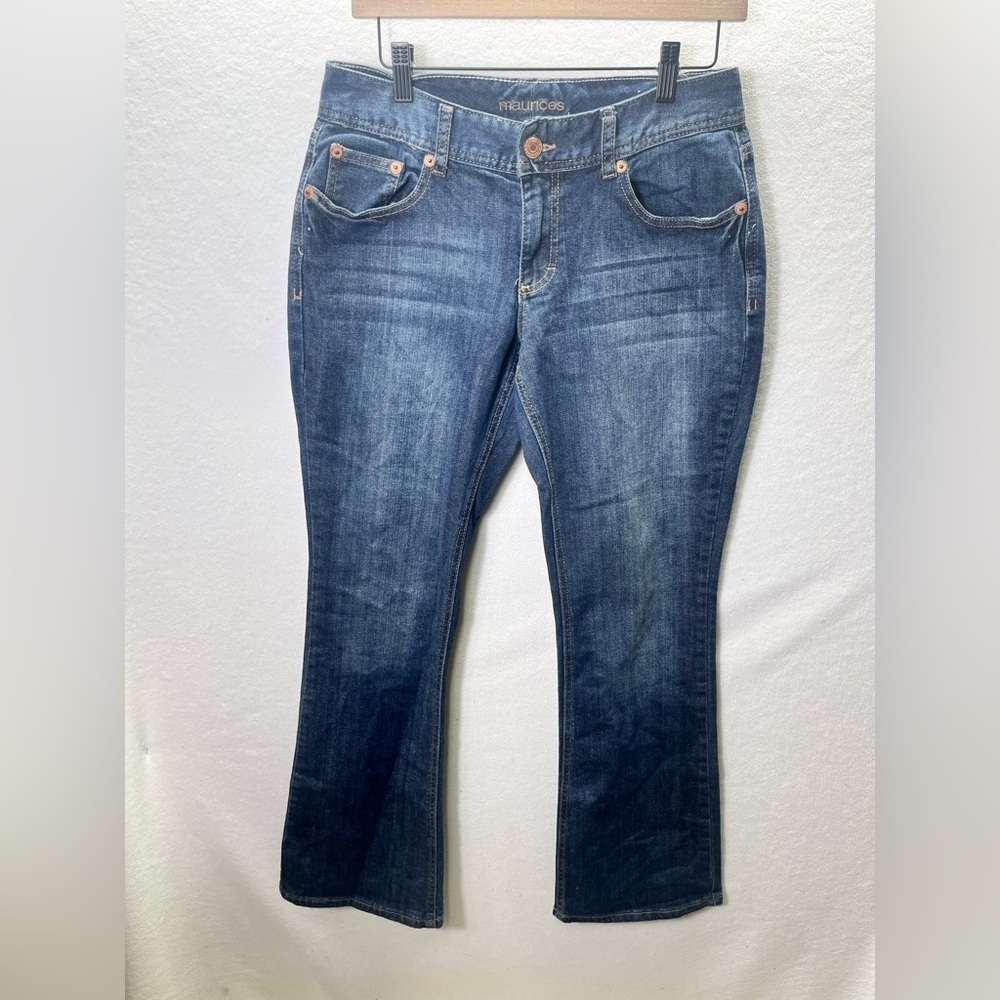 Maurices Curvy‎ Bootcut Jeans Womens 5/6 blue Denim Stretch Cute Pants 2067